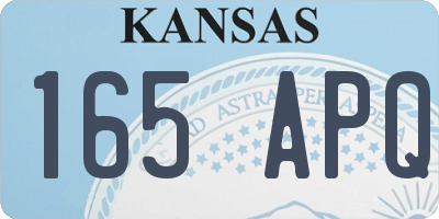 KS license plate 165APQ