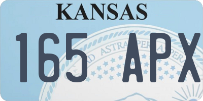 KS license plate 165APX