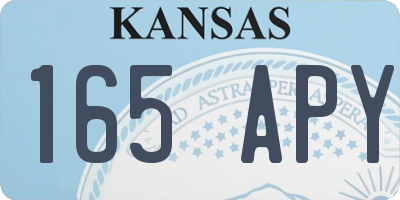 KS license plate 165APY