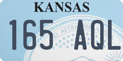 KS license plate 165AQL