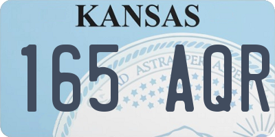 KS license plate 165AQR