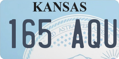 KS license plate 165AQU