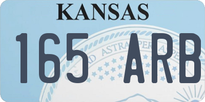 KS license plate 165ARB