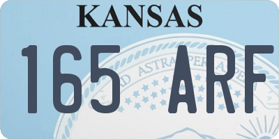 KS license plate 165ARF