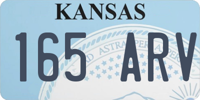 KS license plate 165ARV