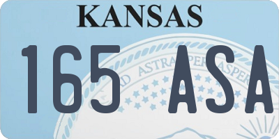 KS license plate 165ASA