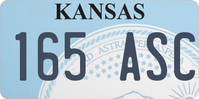 KS license plate 165ASC