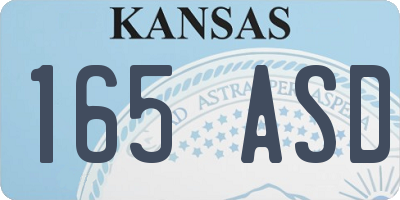 KS license plate 165ASD