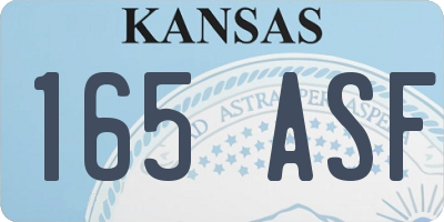 KS license plate 165ASF