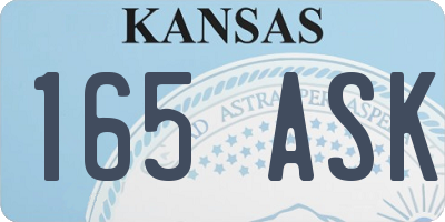 KS license plate 165ASK