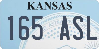 KS license plate 165ASL