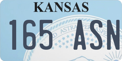 KS license plate 165ASN
