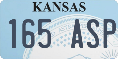 KS license plate 165ASP
