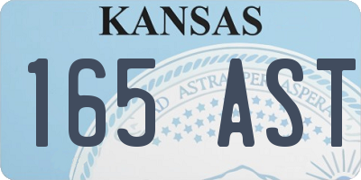 KS license plate 165AST