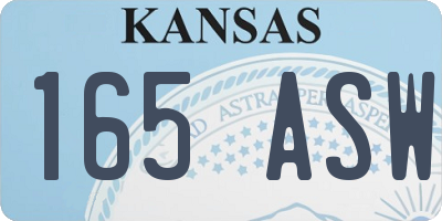 KS license plate 165ASW