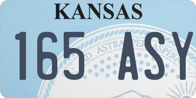 KS license plate 165ASY