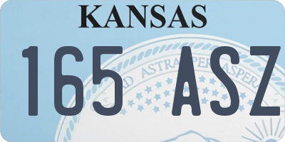 KS license plate 165ASZ
