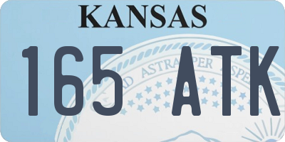 KS license plate 165ATK