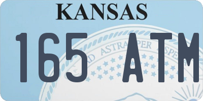 KS license plate 165ATM