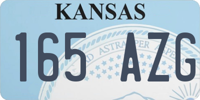 KS license plate 165AZG