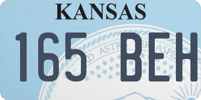 KS license plate 165BEH