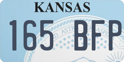 KS license plate 165BFP