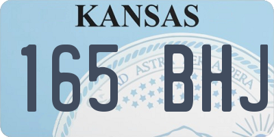 KS license plate 165BHJ