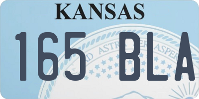 KS license plate 165BLA