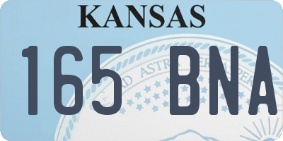 KS license plate 165BNA