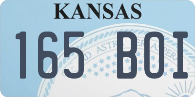 KS license plate 165BOI