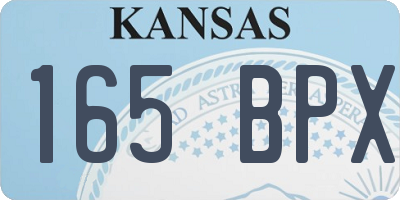 KS license plate 165BPX