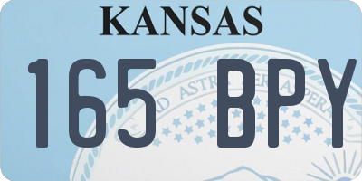 KS license plate 165BPY