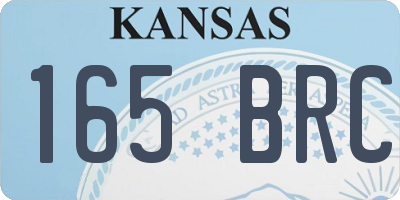 KS license plate 165BRC