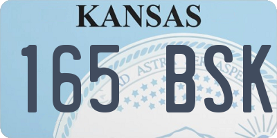 KS license plate 165BSK