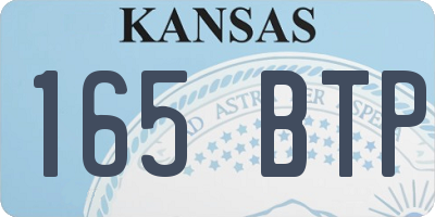 KS license plate 165BTP