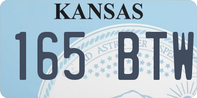 KS license plate 165BTW