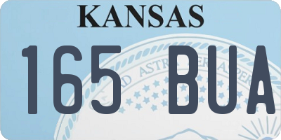 KS license plate 165BUA