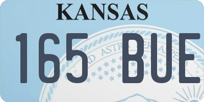 KS license plate 165BUE