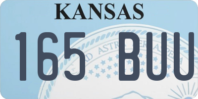 KS license plate 165BUU