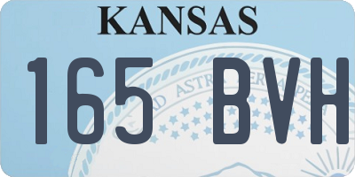 KS license plate 165BVH