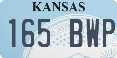 KS license plate 165BWP
