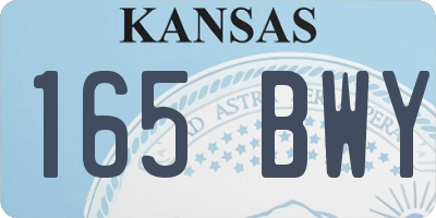 KS license plate 165BWY