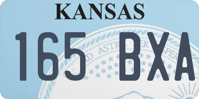 KS license plate 165BXA