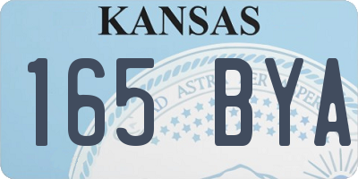 KS license plate 165BYA