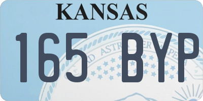 KS license plate 165BYP