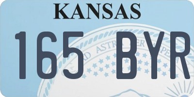 KS license plate 165BYR