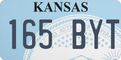 KS license plate 165BYT