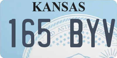 KS license plate 165BYV