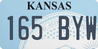 KS license plate 165BYW