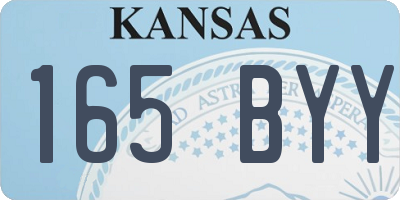 KS license plate 165BYY